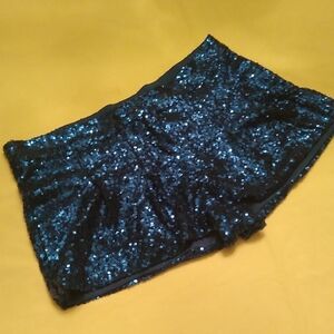 Poof Couture Sequin Shorts - Blue